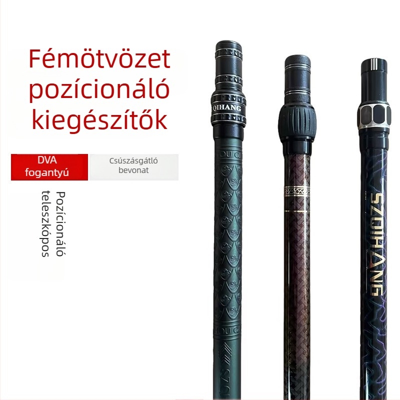 Szénszálas teleszkópos hálónyél, ultra könnyű, rendkívül merev, állítható pozícióval
