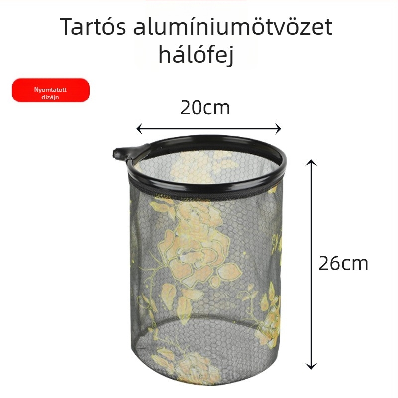 Horgász hálófej — ultra-könnyű alumíniumötvözet, Anti-Hook kialakítás, verseny típus (Nano háló; teherbírás 5; mélység 26 cm)