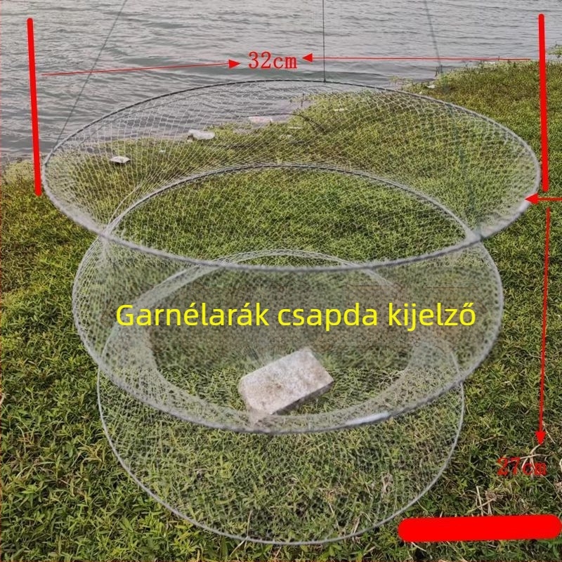 Háromrétegű összecsukható fehér garnéla háló, a rákok és homárok fogására
