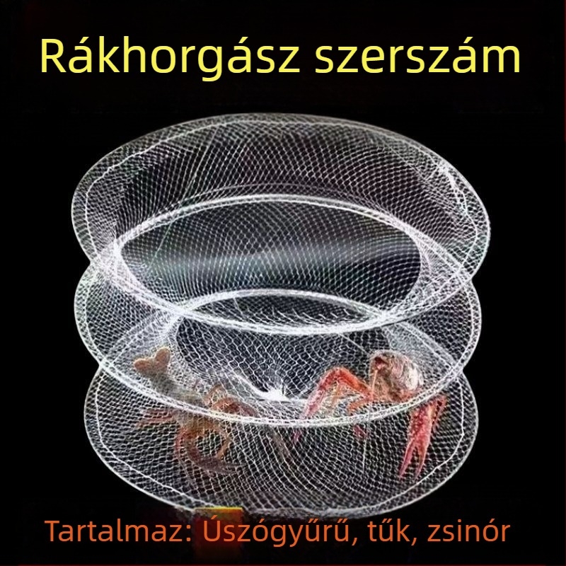 Háromrétegű összecsukható fehér garnéla háló, a rákok és homárok fogására
