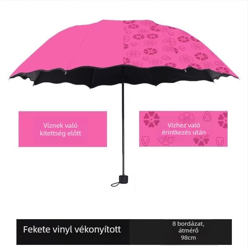 Reklámnapernyő 210T anyaggal, 8 acél bordázat, kézi nyitás-zárás, UPF > 50