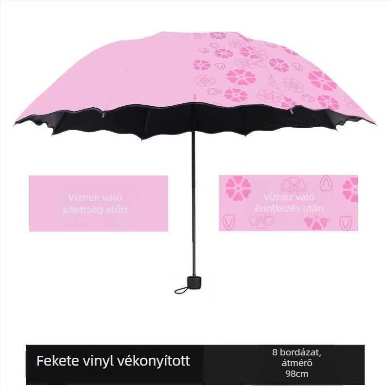 Reklámnapernyő 210T anyaggal, 8 acél bordázat, kézi nyitás-zárás, UPF > 50