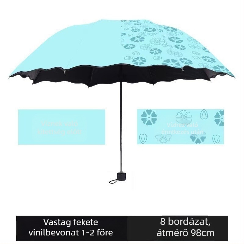 Reklámnapernyő 210T anyaggal, 8 acél bordázat, kézi nyitás-zárás, UPF > 50