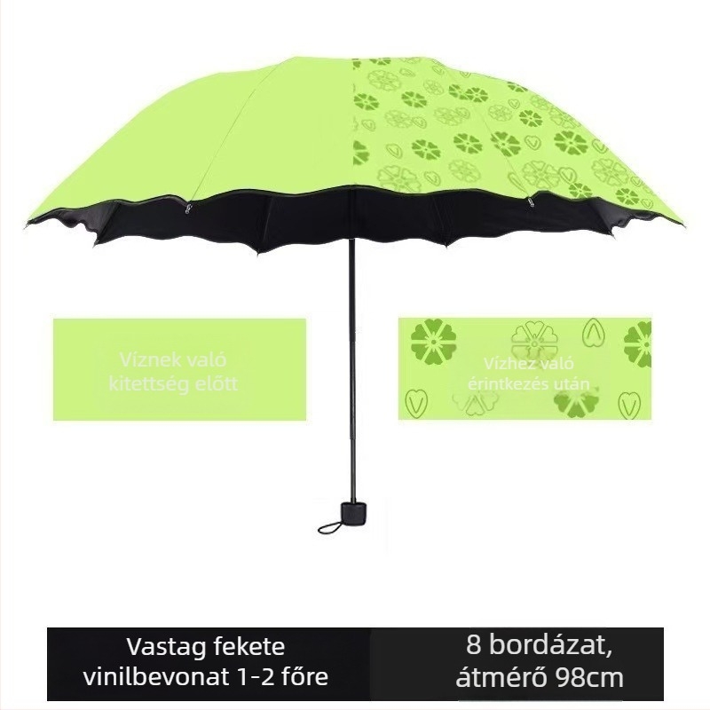 Reklámnapernyő 210T anyaggal, 8 acél bordázat, kézi nyitás-zárás, UPF > 50