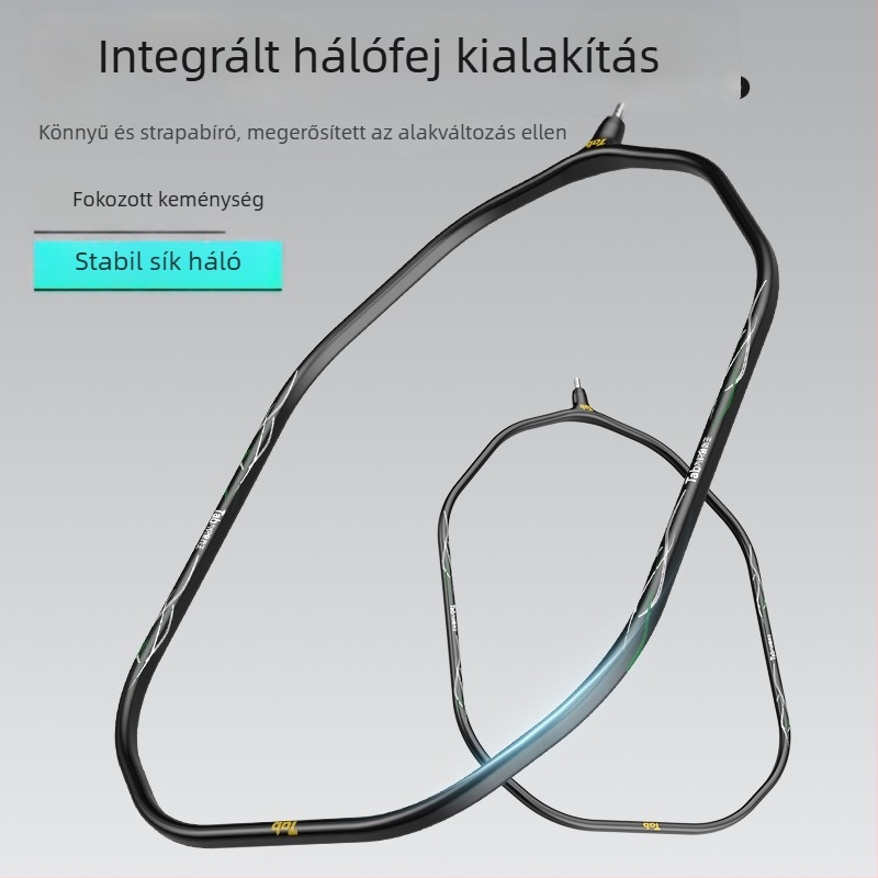 Horgász hálófej, karbon ultrakönnyű titánium ötvözetből, bevonva ragasztóval, anti-akasztás zseb