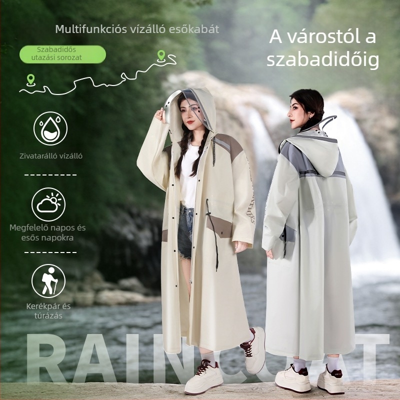 Felnőtt méretű derékszabású, egy darab esőponcho EVA anyagból, kültéri túrákhoz