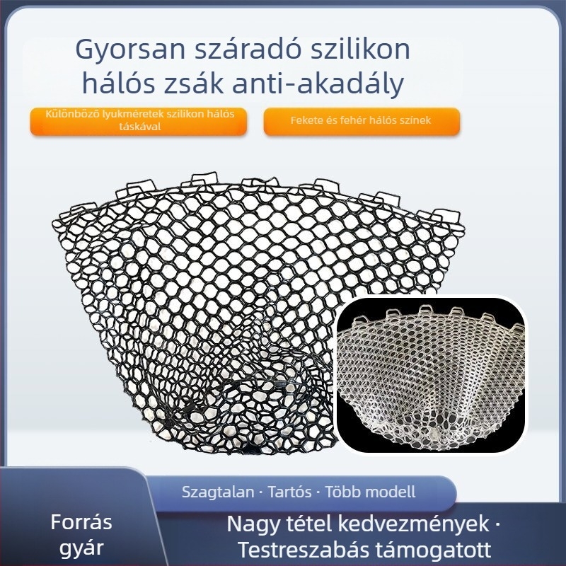 SEA PRO szilikon hálós hálózsák – hálófej, anti-akadási dizájn, könnyű, szagtalan, gyorsan száradó, nagy teherbírás