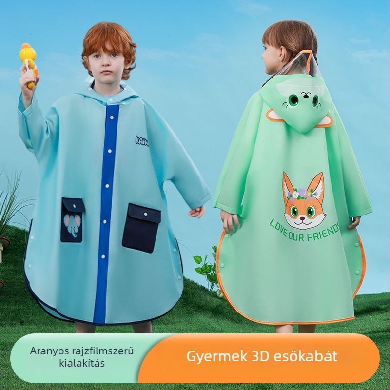 Gyermekek esőkabátja, multifunkcionális, Cartoon stílus, EVA anyag, vastag kialakítás, testreszabás elérhető