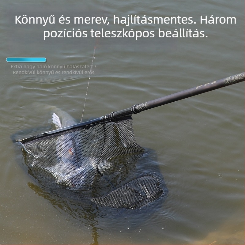 Kempinghez készült leszálló hálófej, nylon hálóval, teherbírás 50 kg, mélység 54 cm