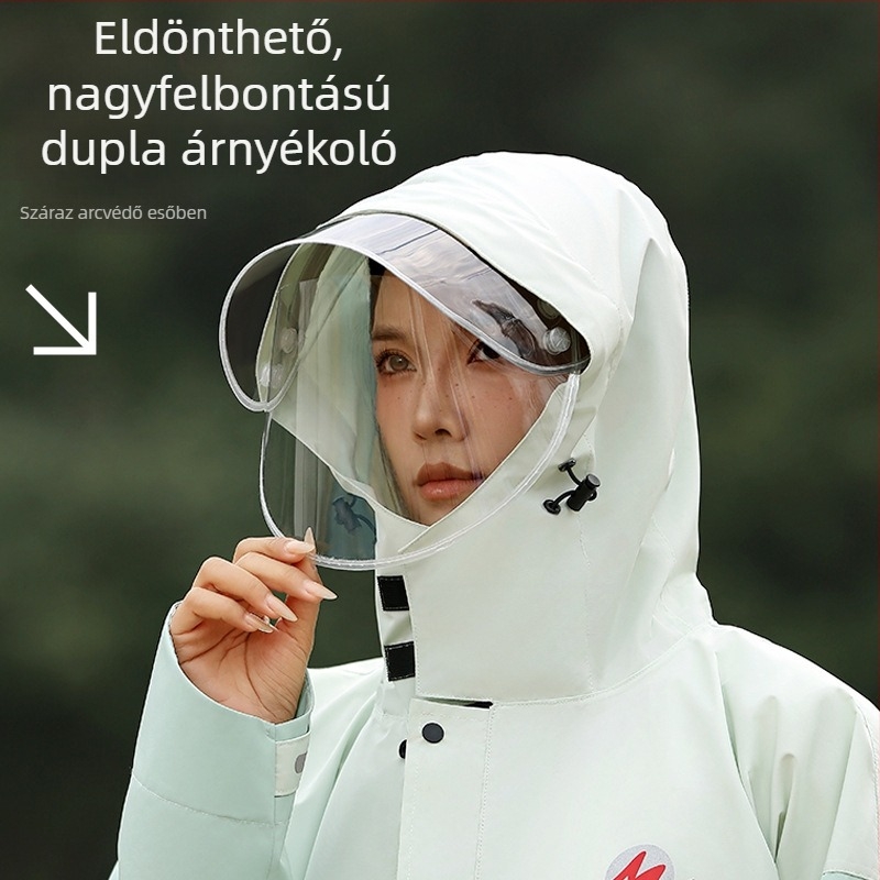 Uniszex esőponcsó – vastag, teljes testfedés, poliészter taftával, PU vízálló réteggel, túrázáshoz és elektromos kerékpározáshoz