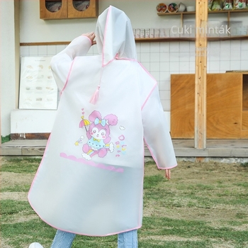 Gyermekek esőponcsó – rajzfilm mintázatú, EVA anyag, vastagított, teljes testet védő vízálló, egy darabban