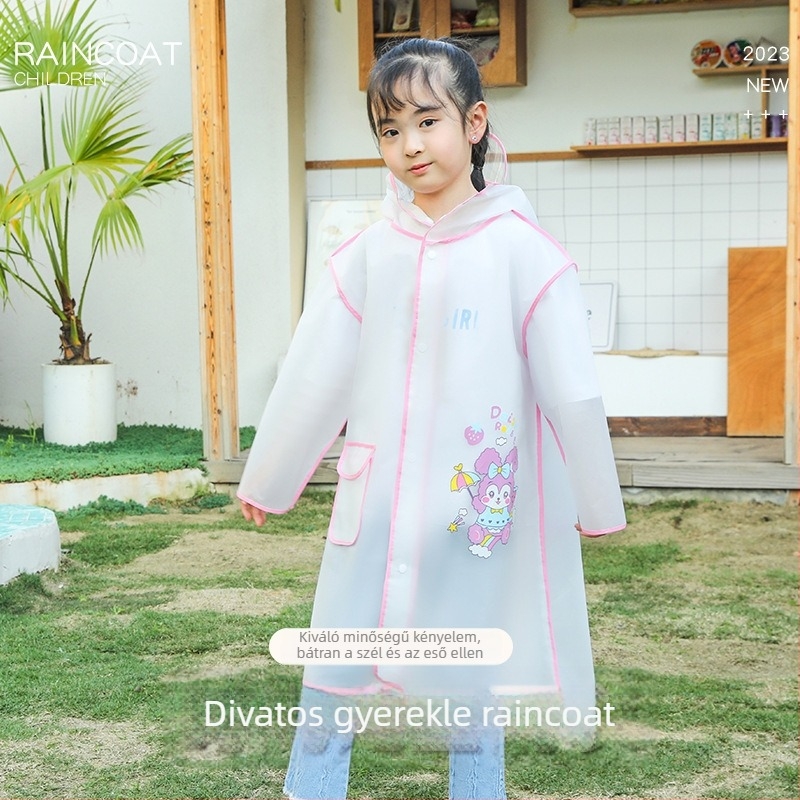 Gyermekek esőponcsó – rajzfilm mintázatú, EVA anyag, vastagított, teljes testet védő vízálló, egy darabban