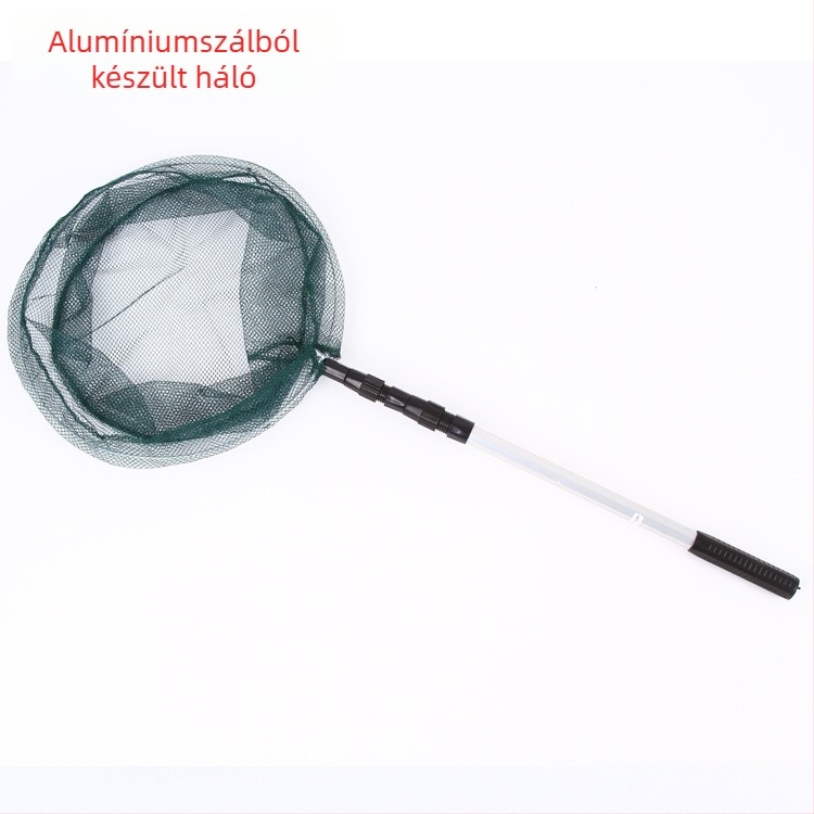 Alumíniumötvözet halászháló fejjel – könnyű és tartós (Anyag: alumíniumötvözet; Típus: halászháló; Jellemző: fej)
