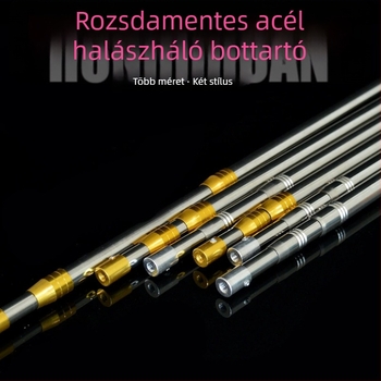 Rozsdamentes acél hálóbot, összecsukható, megerősített, kiterjeszthető