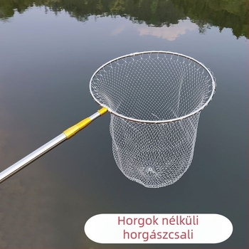 Rozsdamentes acélból készült teleszkópos merítőháló készlet – kampó nélkül, gyorsan száradó halászháló és hálótáska