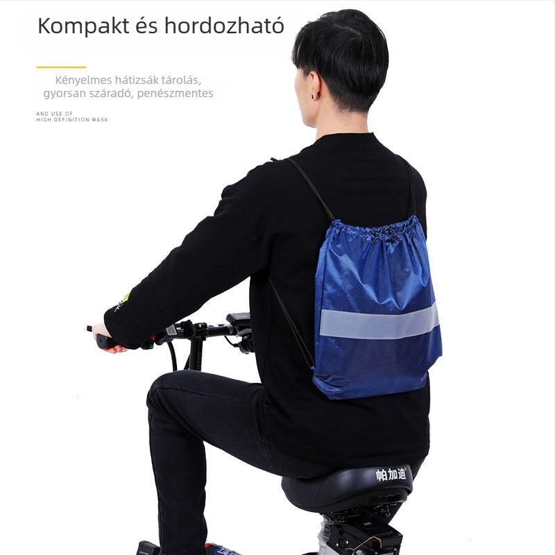 Egy darab esőköpeny sofőrnek elektromos járműhöz, jacquard anyag, PVC vízálló réteg, felnőtt, 1 személy