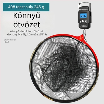 Elválasztható ragasztott halászhálófej, alumíniumötvözet hálózsák, mélyvízi halászathoz; háló anyaga: ragasztás; teherbírás: 20; mélység: 45