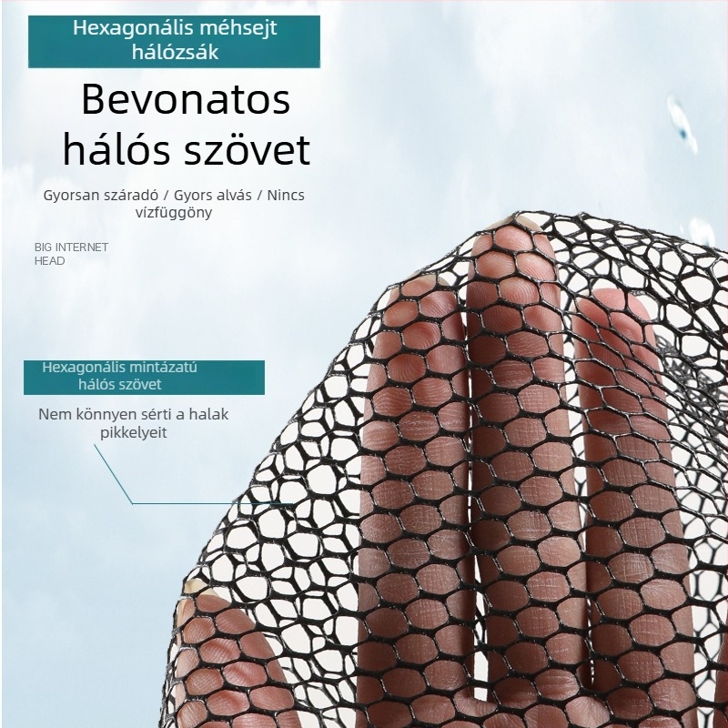 Elválasztható ragasztott halászhálófej, alumíniumötvözet hálózsák, mélyvízi halászathoz; háló anyaga: ragasztás; teherbírás: 20; mélység: 45