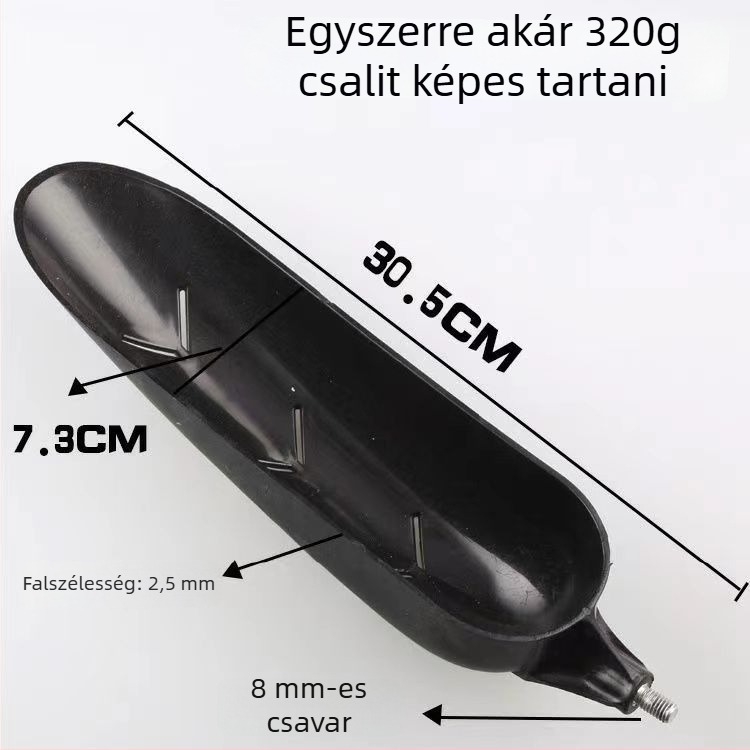 Bojlis kanál fej, 8 mm-es univerzális interfésszel, műanyag kivitelben, hálóoszlophoz