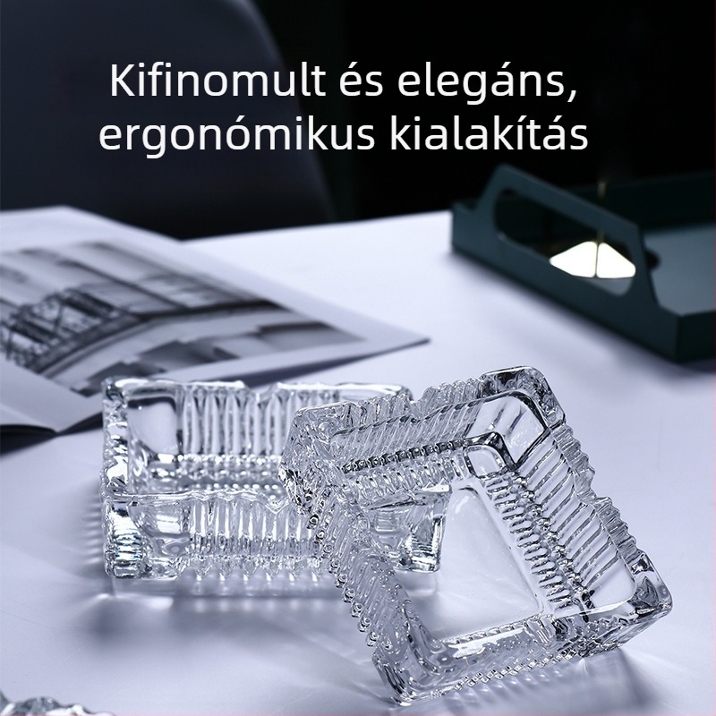 Üvegből készült négyszögletes hamutartó logó nyomtatással, testre szabható, Jindalai márka, KTV bárokhoz, éttermekhez és internetkávézókhoz