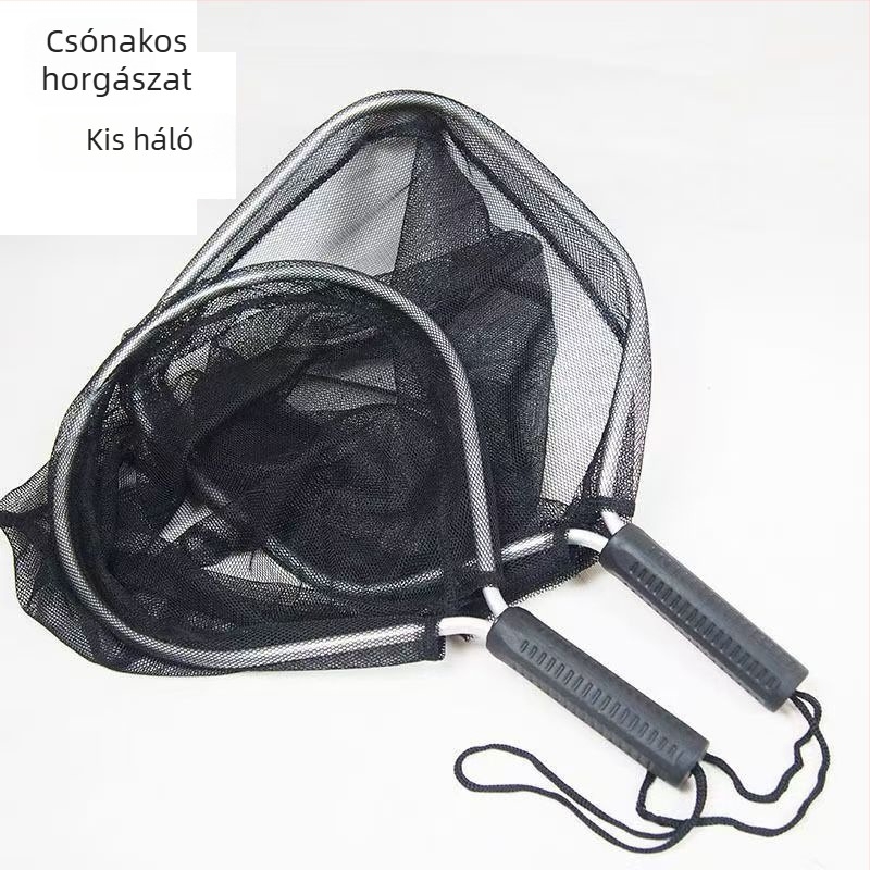 Alumínium ötvözetből készült raft horgász háló, 30 cm nyílás, 25 cm mélység, összecsukható, teherbírás 5 kg
