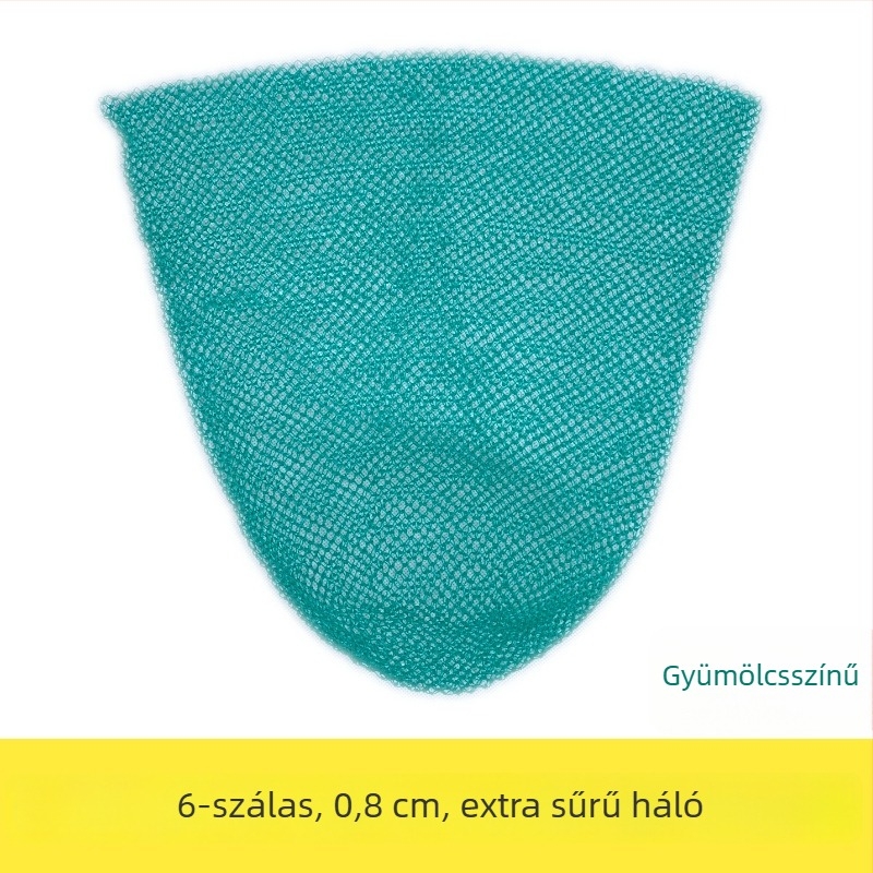 Kézzel szőtt háló táska apró lyukakkal, 9- és 6-szálas fonalból
