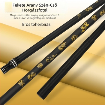 Hálós horgászbot, magas széntartalmú, 2 részes, összecsukható