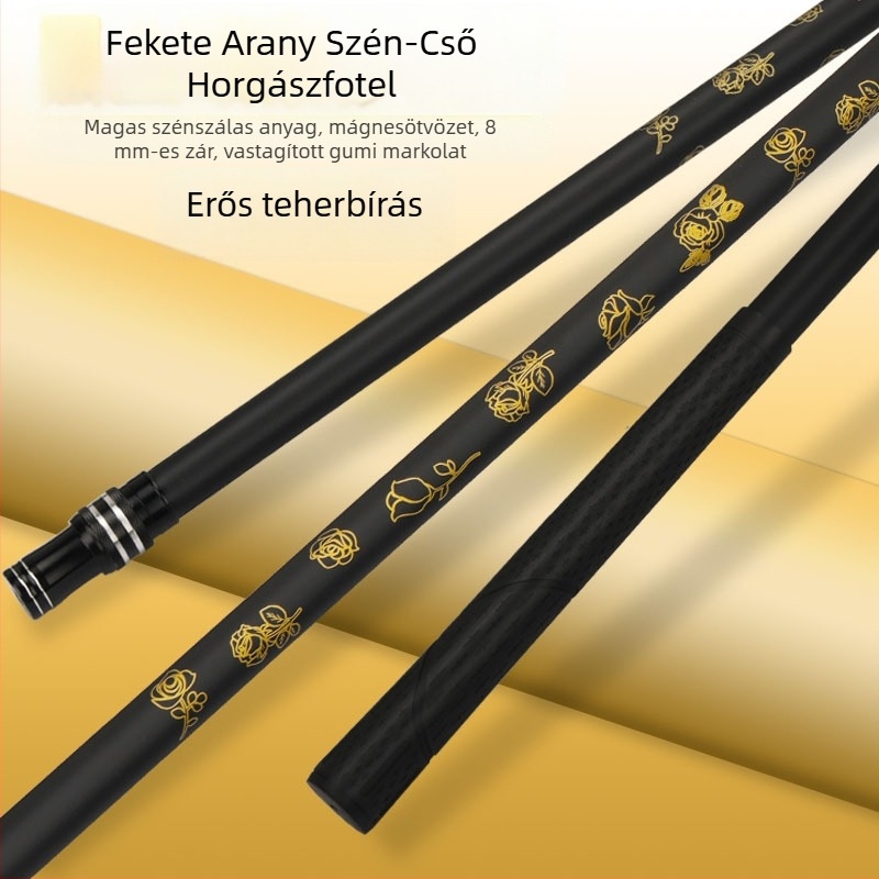 Hálós horgászbot, magas széntartalmú, 2 részes, összecsukható