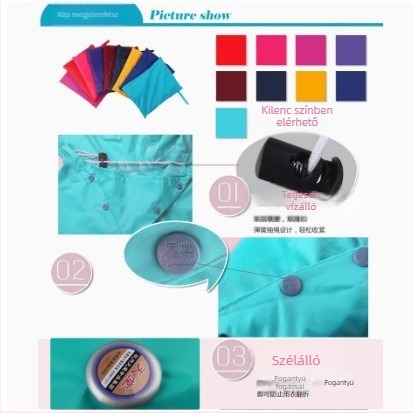 Heaven Kerékpáros Poncsó, Egy Darab Esőkabát Felnőtteknek, Modell N118, Poliészter Anyag, PVC Vízálló Réteg