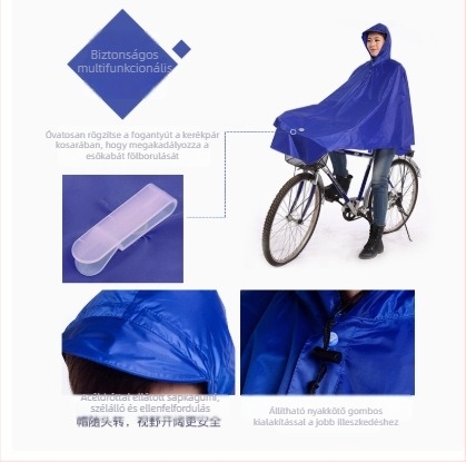 Heaven Kerékpáros Poncsó, Egy Darab Esőkabát Felnőtteknek, Modell N118, Poliészter Anyag, PVC Vízálló Réteg