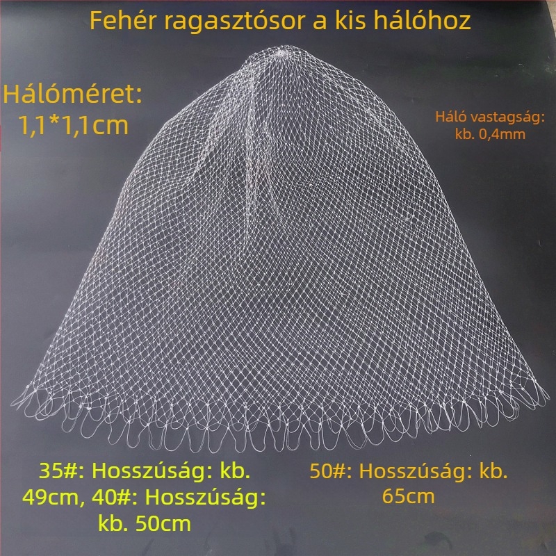 Kézzel szőtt horgász hálózsák táska gumírozott huzalból, teherbírás 25 kg, mélység 49–65 cm