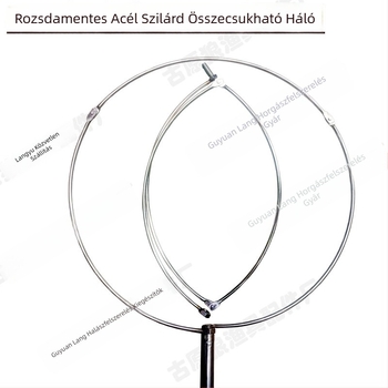 Rozsdamentes acélból készült horgász háló keret, összecsukható, háromszög alakú hálófej