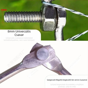 Rozsdamentes acélból készült horgász háló keret, összecsukható, háromszög alakú hálófej