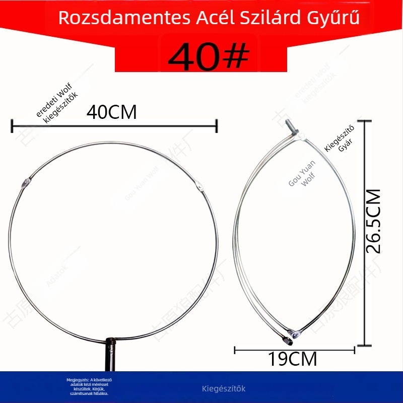 Rozsdamentes acélból készült horgász háló keret, összecsukható, háromszög alakú hálófej