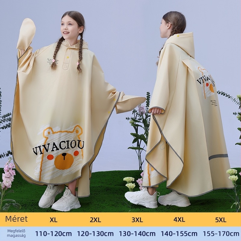 Gyerekeknek készült köpeny-stílusú esőkabát, EVA anyag, Cartoon dizájn, vízálló PU ragasztóréteg, gyerekeknek