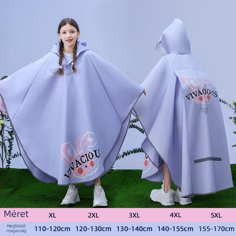 Gyerekeknek készült köpeny-stílusú esőkabát, EVA anyag, Cartoon dizájn, vízálló PU ragasztóréteg, gyerekeknek