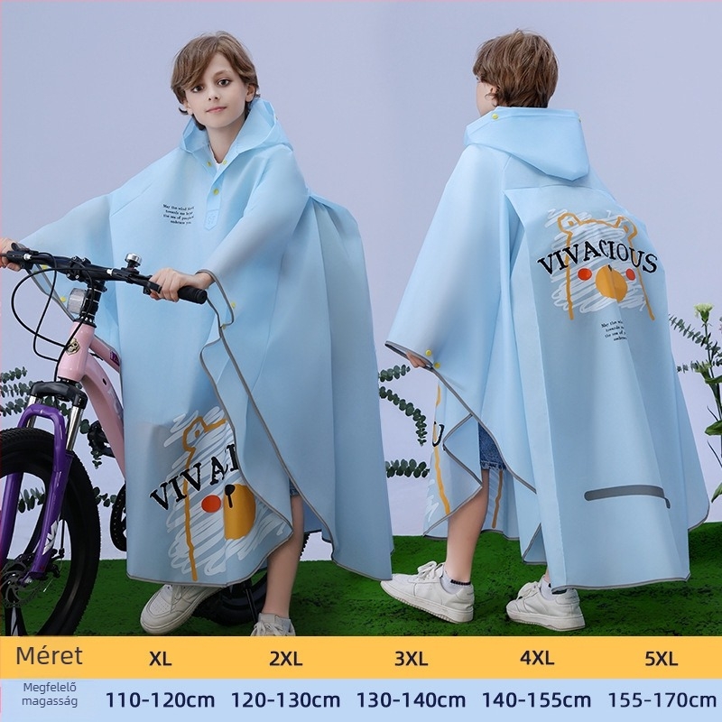 Gyerekeknek készült köpeny-stílusú esőkabát, EVA anyag, Cartoon dizájn, vízálló PU ragasztóréteg, gyerekeknek