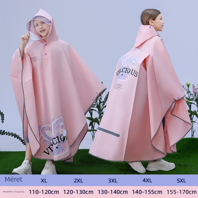 Gyerekeknek készült köpeny-stílusú esőkabát, EVA anyag, Cartoon dizájn, vízálló PU ragasztóréteg, gyerekeknek