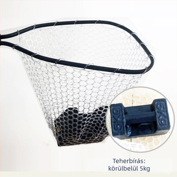 Összecsukható kézi horgász háló, alumínium ötvözet, durva háló, teherbírás 5 kg