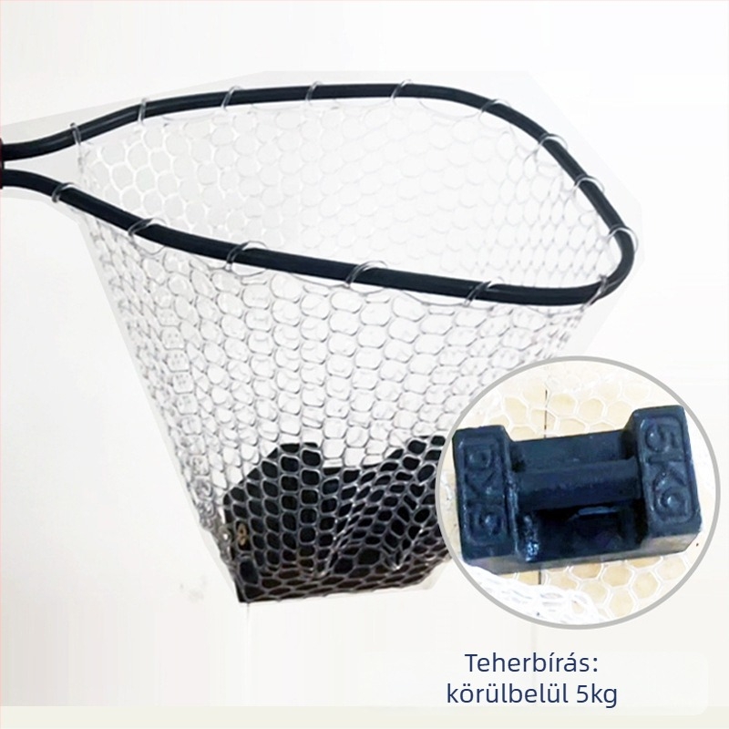Összecsukható kézi horgász háló, alumínium ötvözet, durva háló, teherbírás 5 kg