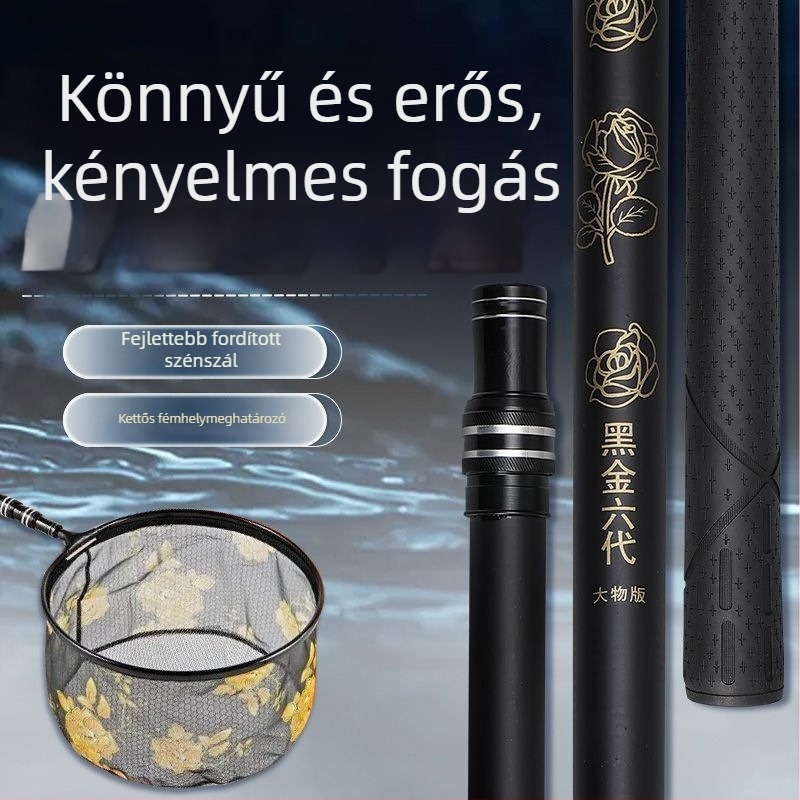 Szénszálas teleszkópos összecsukható hálóbot