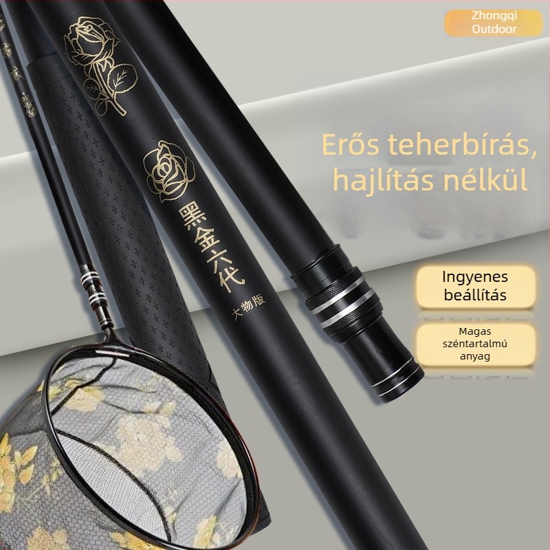Szénszálas teleszkópos összecsukható hálóbot