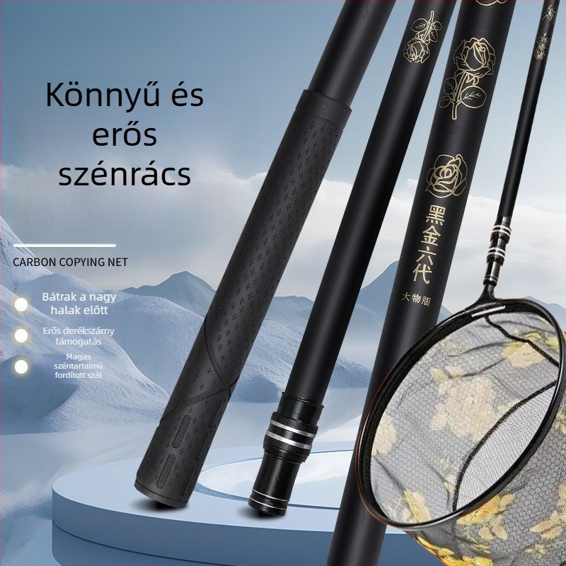 Szénszálas teleszkópos összecsukható hálóbot