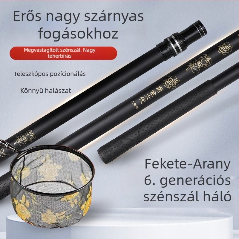 Szénszálas teleszkópos összecsukható hálóbot