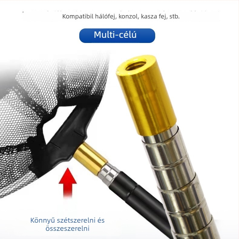 Mini rozsdamentes acél teleszkópos háló rúd halászatához, 5 részre osztható, 100 g