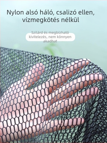 Horgász hálófej, alumínium ötvözet, mély háló, nagy szemű háló, horog elleni bevonat