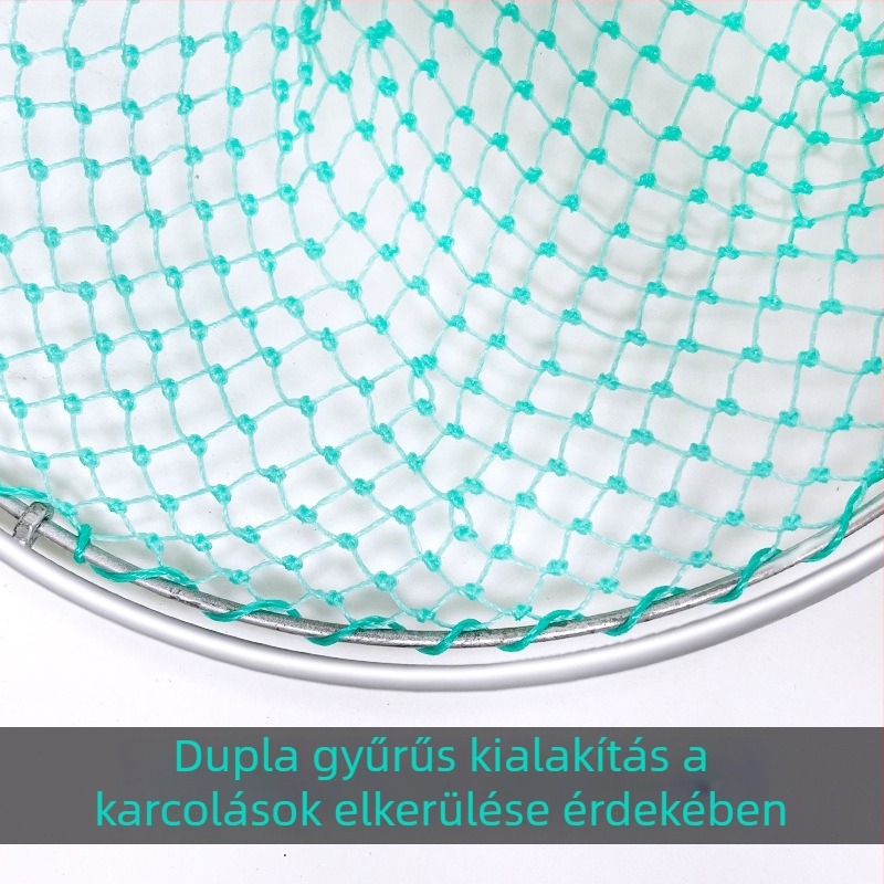 Fából készült merítőháló fogantyúval — ideális éttermeknek és piacoknak; durva szemű háló halak és garnélák számára, tavakhoz