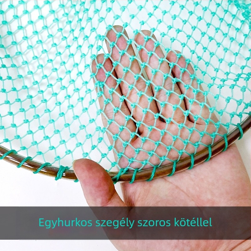 Fából készült merítőháló fogantyúval — ideális éttermeknek és piacoknak; durva szemű háló halak és garnélák számára, tavakhoz