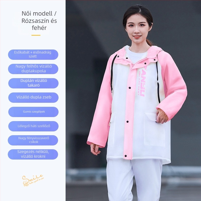 Motorkerékpáros esőkabát és esőnadrág szett - PVC 0,23 mm vastag anyag, testreszabható logó