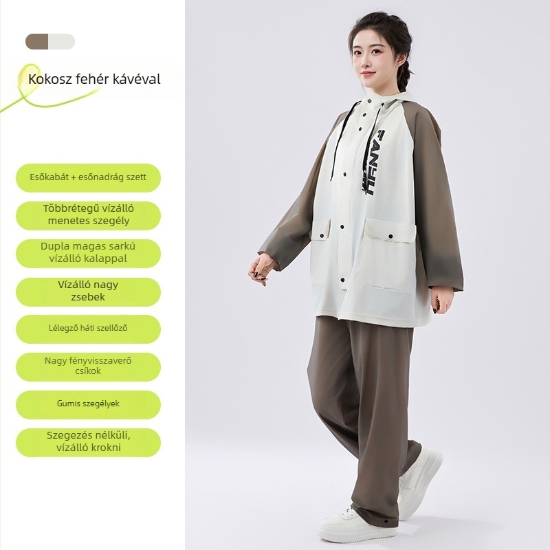 Motorkerékpáros esőkabát és esőnadrág szett - PVC 0,23 mm vastag anyag, testreszabható logó